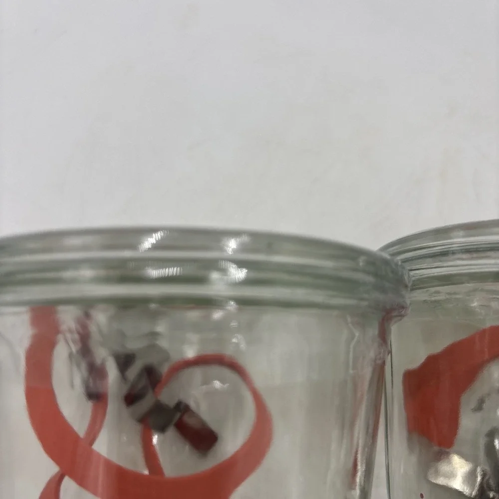 WECK Rundrand-Glas 100 Clear Jar Canning 370 ml Strawberry Clips Lid (set of 2)